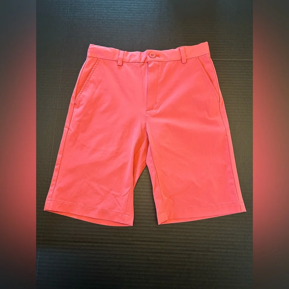 Vineyard Vines Boys Performance Shorts Adjustable Waist Size 14 Jetty Red Preppy - Picture 1 of 12